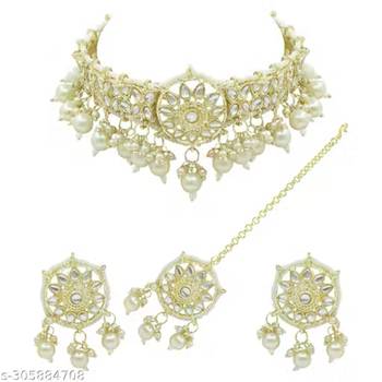 Indian bollywood gold plated kundan choker bridal necklace earrings jewelry set 3