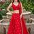 RED EMBROIDERED & MIRROR  ART SILK DESIGNER LEHENGA CHOLI SET FOR WOMEN'S