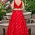 RED EMBROIDERED & MIRROR  ART SILK DESIGNER LEHENGA CHOLI SET FOR WOMEN'S