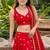 RED EMBROIDERED & MIRROR  ART SILK DESIGNER LEHENGA CHOLI SET FOR WOMEN'S