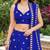 LIGHT BLUE EMBROIDERED & MIRROR ART SILK DESIGNER LEHENGA CHOLI SET FOR WOMEN'S