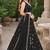 BLACK EMBROIDERED & MIRROR WORK ART SILK DESIGNER LEHENGA CHOLI SET FOR WOMEN'S