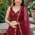 MAROON EMBROIDERED & MIRROR WORK ART SILK DESIGNER LEHENGA CHOLI SET FOR WOMEN'S