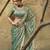 Green designer velvet satin embroidered saree with heavy blouse
