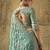 Green designer velvet satin embroidered saree with heavy blouse