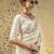 Ivory designer velvet satin embroidered saree with heavy blouse