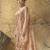 Peach designer velvet satin embroidered saree with heavy blouse