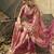 Rani pink designer velvet satin embroidered saree with heavy blouse
