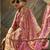 Rani pink designer velvet satin embroidered saree with heavy blouse