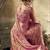 Rani pink designer velvet satin embroidered saree with heavy blouse