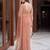 Peach designer net beads embroidery saree with unstitched blouse