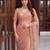 Peach designer net beads embroidery saree with unstitched blouse