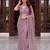 Lavender designer net beads embroidery saree with unstitched blouse