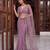 Lavender designer net beads embroidery saree with unstitched blouse
