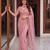 Rose designer net beads embroidery saree with unstitched blouse