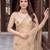 Cream designer net beads embroidery saree with unstitched blouse