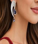 sculptural amethyst teardrop statement earrings â€“ avant-garde bridal brass jewellery