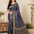 Black Color Jari Jaqurad Weaving And Light Gold Jari Jaqurad Weaving Border With Viscose Georgette Saree