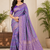 Lavender Color Jari Jaqurad Weaving And Light Gold Jari Jaqurad Weaving Border With Viscose Georgette Saree