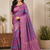 Magenta Color Jari Jaqurad Weaving And Light Gold Jari Jaqurad Weaving Border With Viscose Georgette Saree