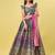 Teal Blue Colour Jacquard Fabric Weaving Lehenga Choli
