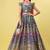 Teal Blue Colour Jacquard Fabric Weaving Lehenga Choli