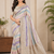 Off White Color Jari Jaqurad Weaving And Light Gold Jari Jaqurad Weaving Border With Viscose Georgette Saree