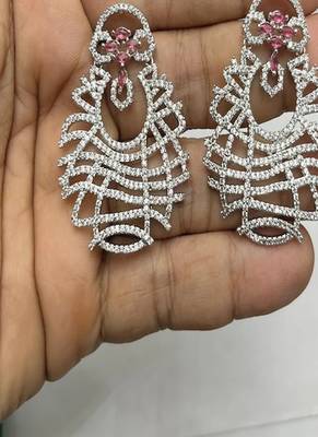 ethereal lattice chandelier earrings with pink sapphire accents 3