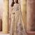 Beige elegant cotton saree with tassels & blouse