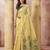 Yellow elegant cotton saree with tassels & blouse