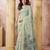 Green elegant cotton saree with tassels & blouse