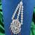 silver finish ruby jhumar passa, cz stone pakistani headpiece, bridal jewellery