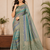 Light Parrot GreenColor Jari Jaqurad Weaving And Light Gold Jari Jaqurad Weaving Border With Viscose Georgette Saree