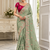Light Parrot Green Color Golden Embroidery And Dori Work With Sequins Work All Over The Border Fandy Silk Saree