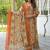 Cotton cambric printed anarkali kurti-pant-dupatta set
