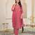 Cotton cambric a-line kurti-pant-dupatta set