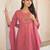 Cotton cambric a-line kurti-pant-dupatta set