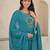 Cotton cambric a-line kurti-pant-dupatta set