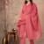 Cotton cambric straight kurti-pant-dupatta set