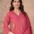 Cotton cambric straight kurti-pant-dupatta set