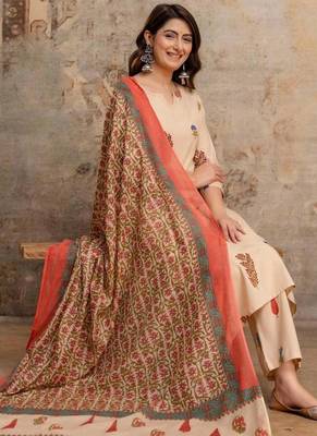 Cotton cambric printed straight kurti-pant-dupatta set 2