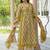 Cotton cambric printed anarkali kurti-pant-dupatta set