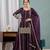 Wine art Silk Blend party wear embroidery sharara suit set