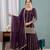 Wine art Silk Blend party wear embroidery sharara suit set