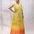 Lemon yellow embroidered tissue organza co ord set