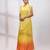 Lemon yellow embroidered tissue organza co ord set