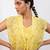 Lemon yellow embroidered tissue organza co ord set