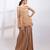 Beige embroidered chinon co ord set