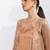 Beige embroidered chinon co ord set