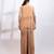 Beige embroidered chinon co ord set